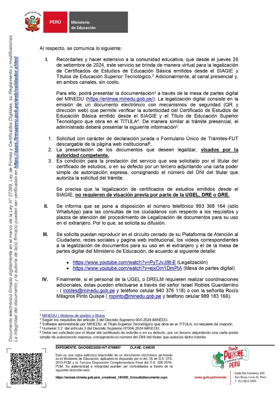 Legalización de Documentos para Estudios en el Extranjero